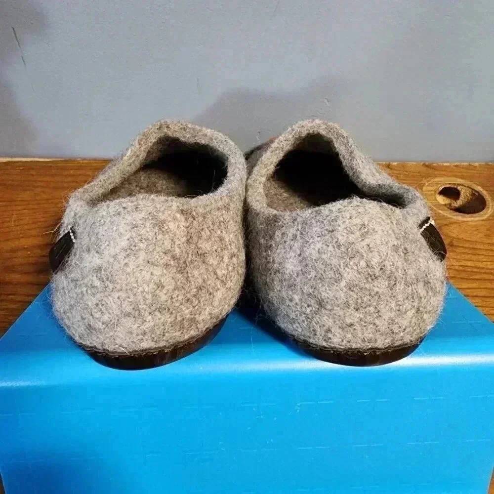 NWOT Bure Bure Felted Wool Beige WOOCAPS for Men, Slippers, Sz. 11.5-12 - Picture 3 of 7